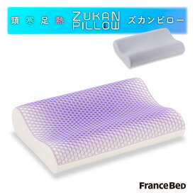 フランスベッド 頭寒足熱 ズカンピロー ZUKAN PILLOW 放熱 涼感タイプ 枕 放熱シート 枕のムレ軽減
