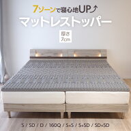 マットレストッパー トッパー 厚さ7cm オーバーレイマットレス 7ゾーン プロファイル加工 シングル セミ…