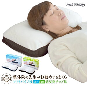 【選べる2タイプ】 整体師が勧める枕 約32×54cm ソフトパイプ枕or低反発チップ枕 カバー付き 高さ調整 調節 傾斜 枕 整体枕 快眠枕 横向き まくら 首・肩サポート おすすめ 人気 ギフト プレゼ