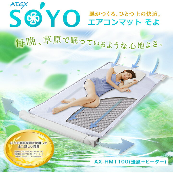 楽天市場】エアコンマットそよ （送風＋ヒーター） （AX-HM1100） SOYO 