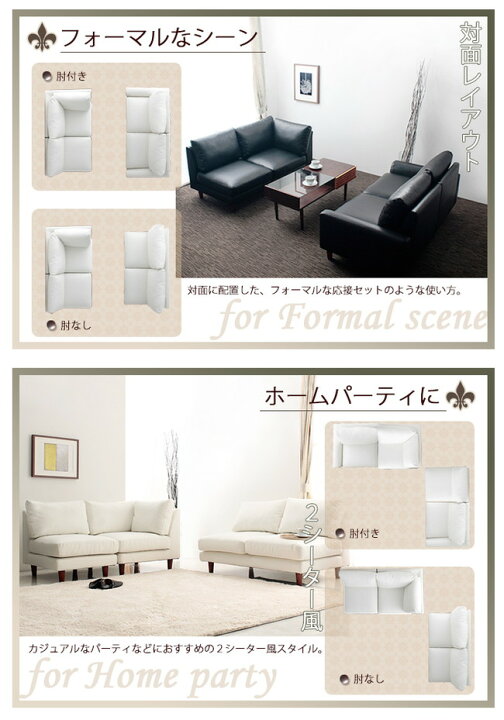 楽天市場】ウォレミ 肘付 コーナーソファ 奥行き75cm ソファ 