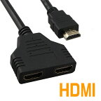 HDMI スプリッター 分配器 分配ケーブル hdmiケーブル 1入力2出力 1つのHDMI入力を、同一同型モニタ2台にクローン