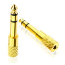 変換アダプタ 3.5mm ステレオ ミニプラグ→6.3mm ステレオ 標準プラグ auxアダプター 6.5mmオス 3.5mmメス コネクタ イヤホン マイク 電子ピアノ 楽器