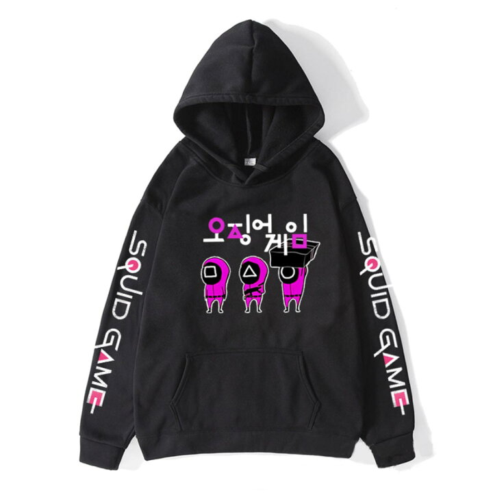 楽天市場 イカゲーム トレーナー フードt フード付き Tシャツ パーカー 長袖 キャラクター メンズ レディース 韓流 ケイロス