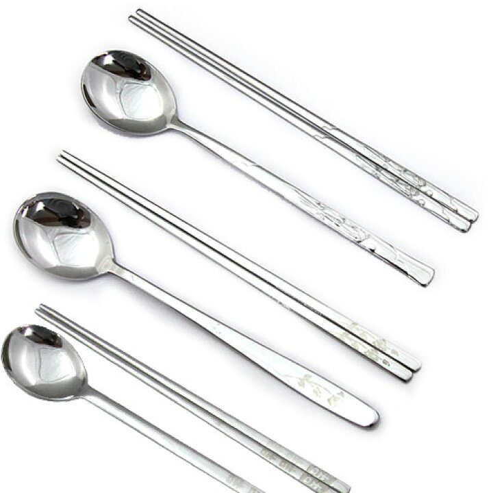 楽天市場 スプーンと箸セット ステンレス食器 韓国雑貨 スプーン 箸 セット食器 衛生的 便利 亀 鶴 竹 ケイロス