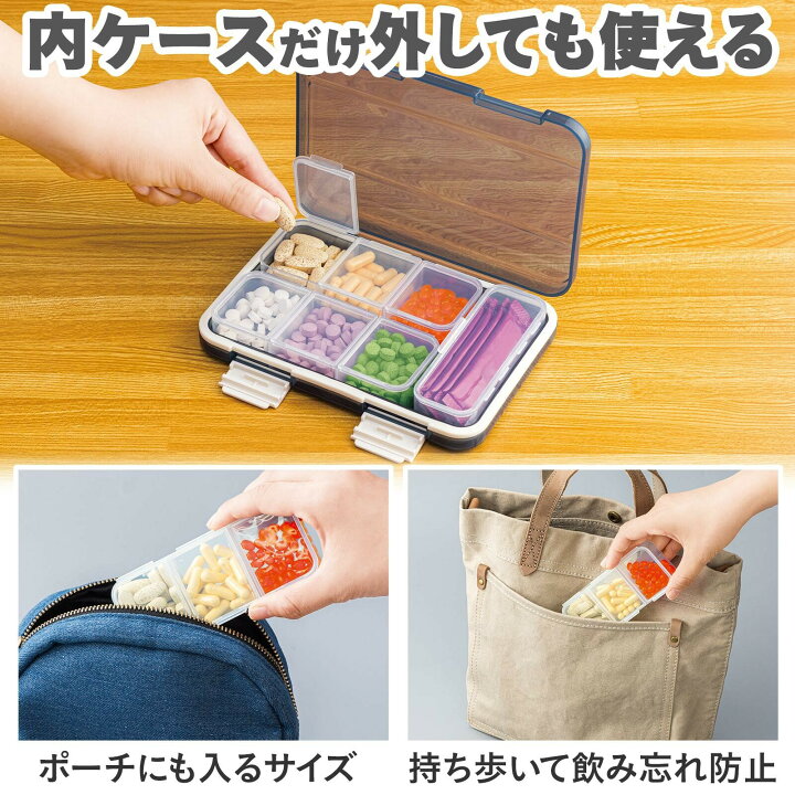 ウィークリーピルオーガナイザー、デイリーピルボックス7日分、薬、ビタミン、サプリメントを収納できる21コンパートメント付きの大型トラベルピルケース -  AliExpress 特大7日間ピルオーガナイザー AM PM BPAフリーメディシンケース 大きなビタミン、魚油、サプリメント ... 財布やポケットに入れて使える防湿ピルボックス ウィークリーピルオーガナイザー