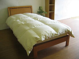 マンション専用国産薄めのベッド用羽毛布団-シングルサイズ-150x210cm
