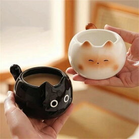 タイニー シャム猫 陶器マグカップ コーヒーカップ 210ml かわいい エッグカップ ペア ギフト プレゼント 北欧風 雑貨 猫グッズ 猫好き プレゼント カップ マグカップ 誕生日プレゼント 女性 彼女 友達 猫柄 陶器 丈夫 日常使い コレクション