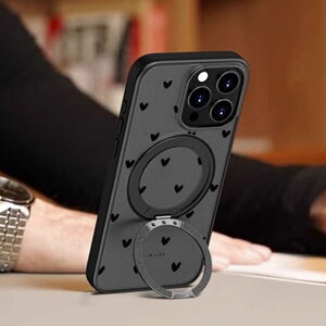 �A�C�t�H���P�[�X iPhone16 �X�}�t�H�P�[�X �}�O�Z�[�t magsafe �܂��ݎ� �J�� �X�^���h �X�}�t�H�X�^���h �n�[�g �Ղ����� �h�b�g �u���b�N ���� ������� �J�W���A�� �J���������Y�ی� iPhon