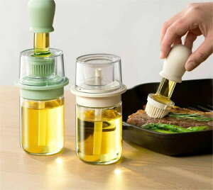 吸引式オイルボトル ブラシ付き ガラス スポイト オイルブラシ 油引き たこ焼き シリコン製 オイルポット キッチンツール 油引きブラシ ホットプレート 鍋 フライパン 便利グッズ BBQ 料理用