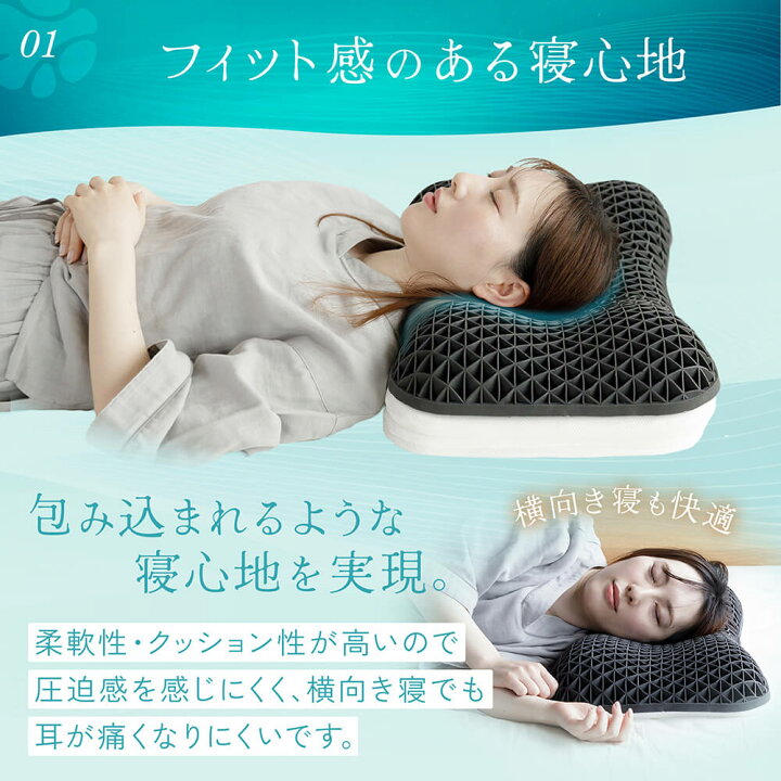 楽天市場】【50％OFFクーポン!!】 枕 NERUSIA ネルシア 高反発 ジェル 