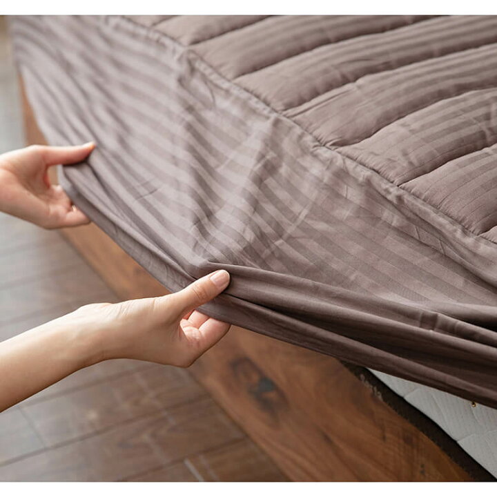 楽天市場 パッド一体型 ボックスシーツ セミダブル サテンストライプ スマートベッドメイキング シーツ 1 0 32cm 抗菌 防臭 おしゃれ オールシーズン マットレスカバー ベッドカバー ベッドシーツ ベッドパッド 敷パッド 寝具専門店 ビーナスベッド