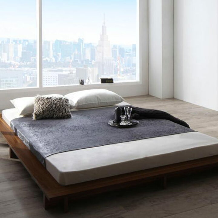 楽天市場 セミダブルベッド ロー ウォルナット おしゃれ ベット セミダブルベッド セミダブルサイズ セミダブルタイプ フロア ロータイプ ステージ フロアベッド ステージベッド フロアタイプ ウォールナット ウォルナット調 ウォルナット調ベッド オシャレ おしゃれ感