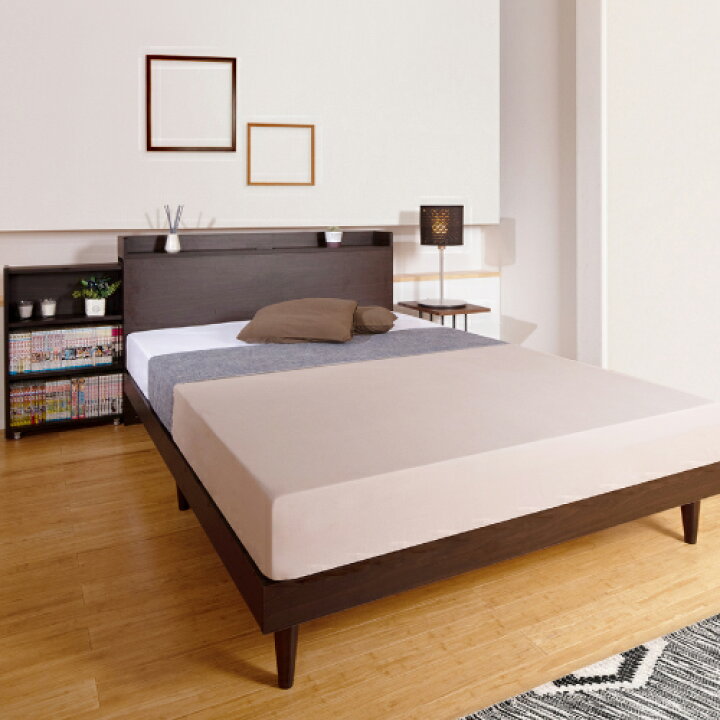 楽天市場】【マラソン限定クーポン配布中！】本棚付すのこベッド  