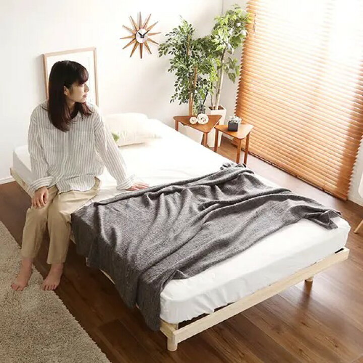 楽天市場】セミダブルベッド すのこベッド ローベッド 天然木使用 高さ 
