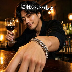 SUPER-ポイント15倍 SS 【小話付き-3】日本製 メンズ 純チタン ブレスレット 極太・超軽量 選べるサイズ18・20cm 輝く 6面カット ダブル 喜平 幅約9mm【純チタン金属アレルギーフリー】【金具も純チタン製】
