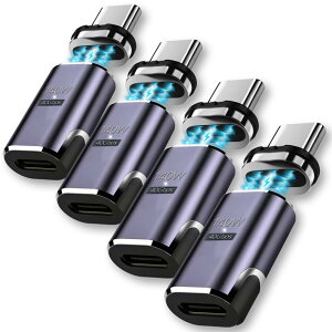 USB4.0 type c to type c �}�O�l�b�g �A�_�v�^�[ 2��� �I�ׂ� �X�g���[�g L�� L�^ �I�X ���X ���E 90° LED PD 140W/5A �}���[�d 40Gbps�����f�[�^�]�� 8K 60Hz �f���o�� �^�C�vc type-c 90�x �I�X ���X USB C �R�l�N