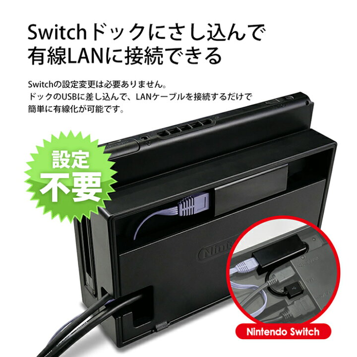 楽天市場】【ドックにきっちりハマる】Nintendoスイッチ 有線LAN 