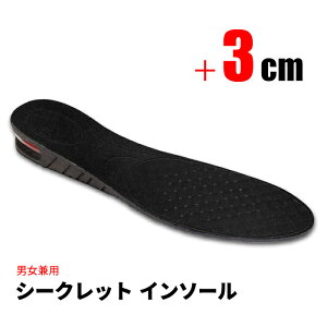 シークレットインソール インソール 靴 中敷き 3cm 身長UP メンズ レディース 男女兼用 フリーサイズ エアクッション搭載 シークレット インソール サイズ 調整可能 高さ 国内検品 ポイント消