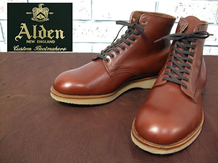楽天市場】ALDEN オールデン #306 プレーントゥ ブーツ/BROWN(1 