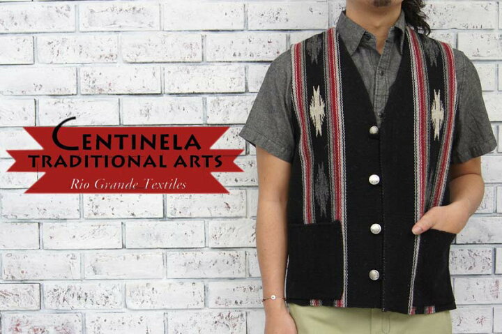 楽天市場】CENTINELA センチネラ チマヨ ウール ラグ ベスト/BLACK 