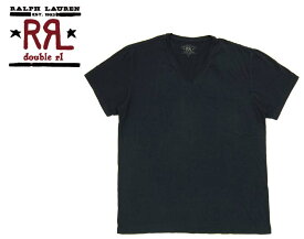 RRL ラルフローレン DOUBLE RL ダブルアールエル ソリッド S/S Vネック Tシャツ/NAVY