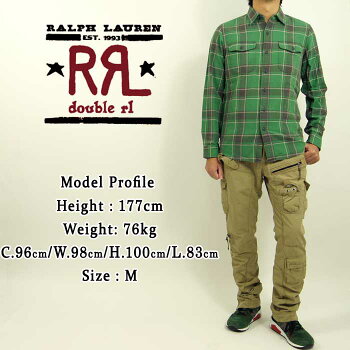 ●●【RRL】ラルフローレンDOUBLERLダブルアールエルウォッシュ加工ウエスタンシャツ/WASHRED【あす楽対応】