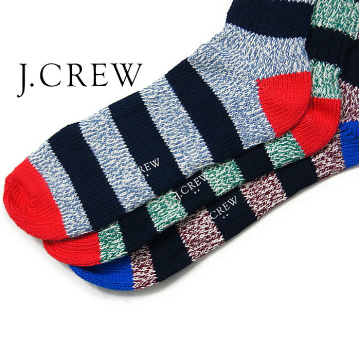 楽天市場】J.CREW ジェイクルー CAMP SOCK キャンプ ソックス 青赤緑 