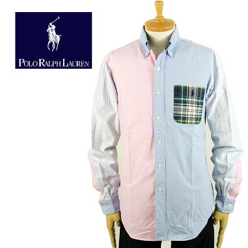 【POLObyRalphLauren】ラルフローレンチェックパッチワークBDシャツ/BLUE【あす楽対応】