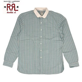 RRL ラルフローレン DOUBLE RL ダブルアールエル ストライプ クレリックシャツ MAX CONTRAST DRESS SHIRTS
