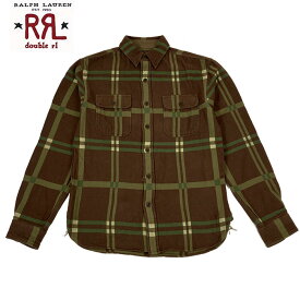 RRL ラルフローレン DOUBLE RL ダブルアールエル プレイド チェック シャツ ブラウン