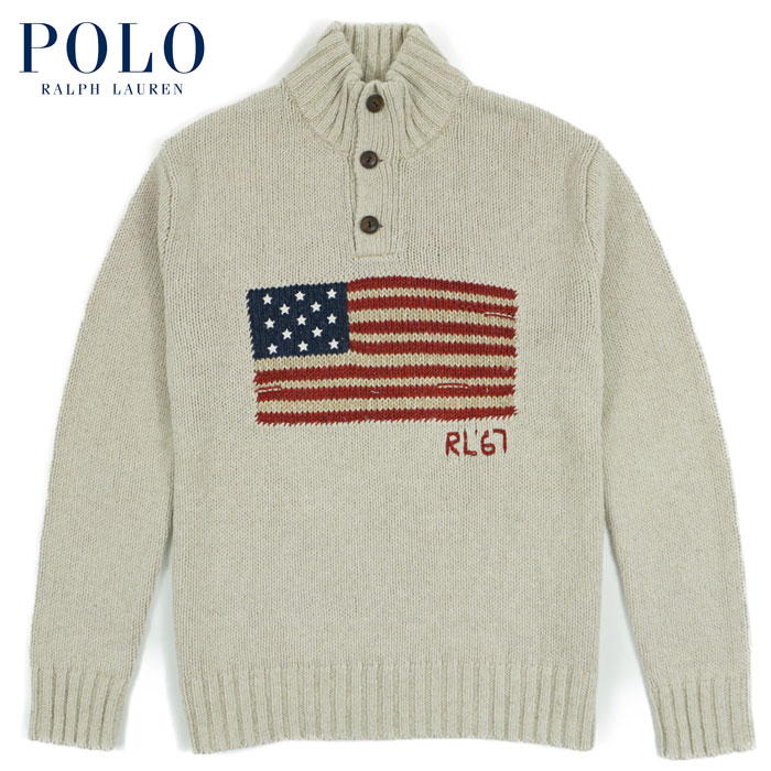 ラルフローレン POLO Ralph Lauren モックネック 星条旗 アメリカンフラッグ ニット セーター | ＢＥＥＦ