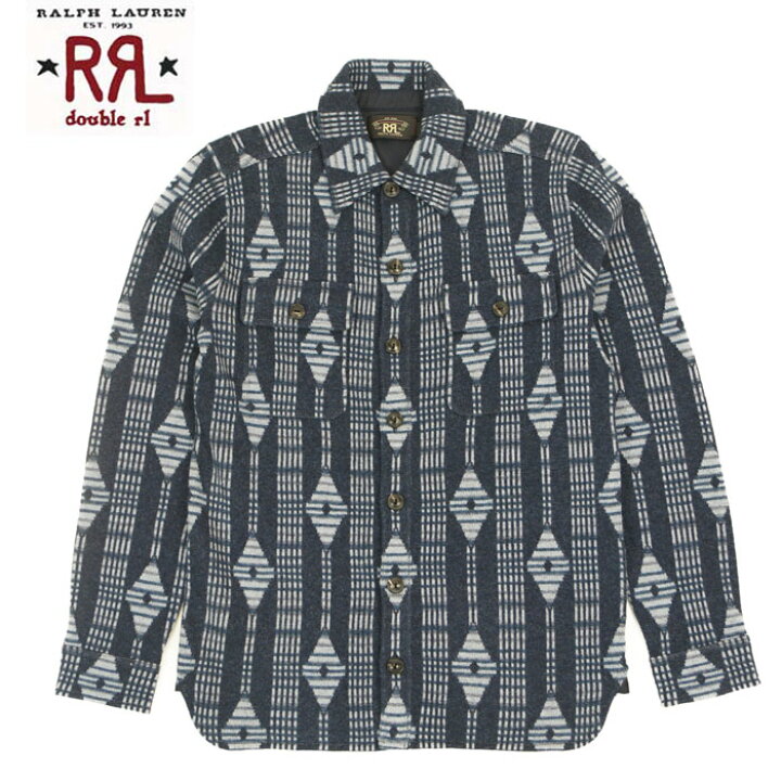 RRL ダブルアールエル ネイティブ柄ウール混合シャツ