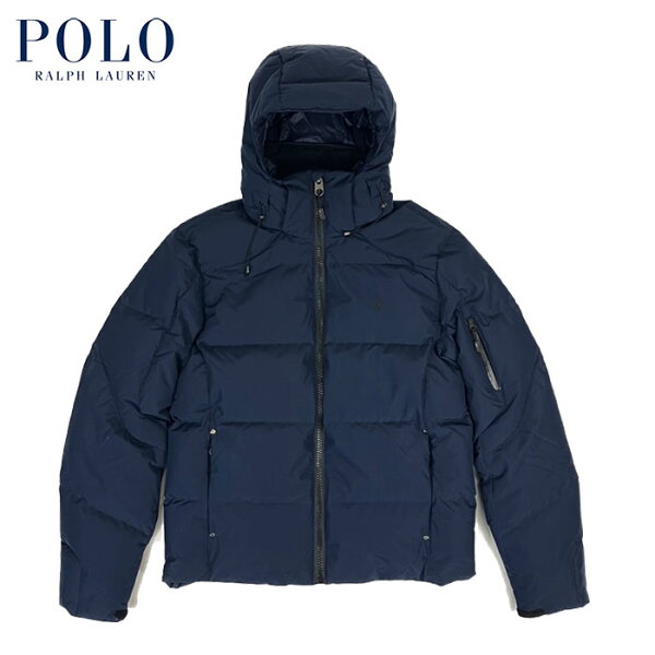 ラルフローレン POLO Ralph Lauren リップストップ フーデット ダウン ジャケット ネイビー