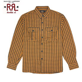 RRL ラルフローレン DOUBLE RL ダブルアールエル ブロック チェック ワークシャツ RRL MATLOCK PLAID COTTON WORKSHIRTS オレンジ/ブラック