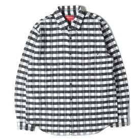 Supreme シュプリーム シャツ プレイドチェック フランネルシャツ Checker Plaid Flannel Shirt 17SS ブラック ホワイト 黒白 L トップス 長袖 【メンズ】【中古】【K3510】