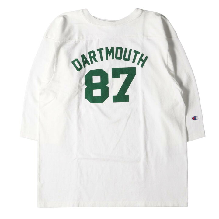 Champion チャンピオン Tシャツ ダートマス大学 T1011 カレッジロゴ フットボール 7分袖Tシャツ USA製 ホワイト 白 L トップス カットソー 半袖 【メンズ】【K3399】 ブランド古着のBEEGLE by Boo-Bee チャンピオン カレッジロゴ 七分丈Tシャツ