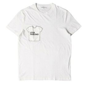 PRADA プラダ Tシャツ Fondazione Prada プラダ財団美術館 Stop Painting ポケットTシャツ 21年モデル ホワイト 白 S トップス カットソー 半袖 【メンズ】【中古】【美品】【K3734】