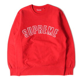 Supreme シュプリーム スウェット アーチロゴ クルーネックスウェット トレーナー Arc Logo Crewneck 15AW レッド 赤 M トップス 長袖 プルオーバー 【メンズ】【中古】【K3519】