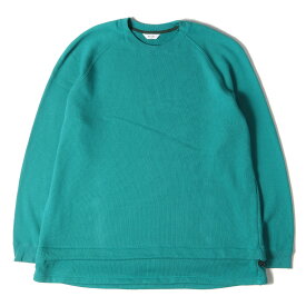 WELLDER ウェルダー スウェット レイヤード デザイン コットン スウェットシャツ LAYERED PULL OVER SWEAT トップス トレーナー プルオーバー ラグラン 裏毛 ターコイズグリーン 4 【メンズ】【中古】【K3927】