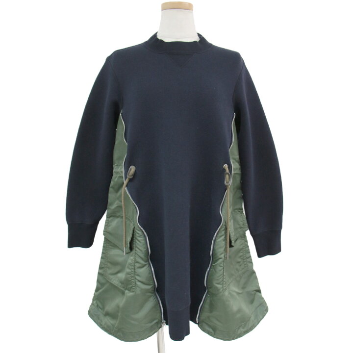 楽天市場】Sacai サカイ ワンピース ミディ丈 22秋冬 ネイビー カーキ  
