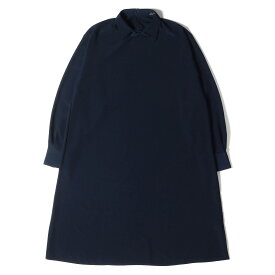 LAD MUSICIAN ラッドミュージシャン シャツ ポリ デシン プルオーバー ロングシャツ PULLOVER LONG SHIRT 2222-106 22AW ネイビー 紺 42 日本製 トップス カジュアルシャツ 長袖 シンプル ブランド【メンズ】【中古】【美品】【K4053】