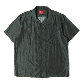 Supreme シュプリーム シャツ サイズ:XL レオパード柄 シルク オープンカラー 半袖シャツ Leopard Silk S/S Shirt 22SS チャコール トップス カジュアルシャツ 【メンズ】【中古】【美品】【K4107】
