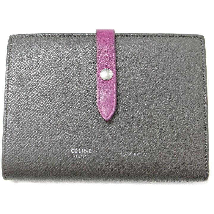 楽天市場】CELINE セリーヌ 財布 2つ折り財布 ウォレット グレー  