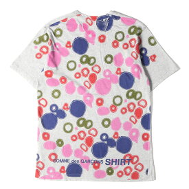 COMME des GARCONS コムデギャルソン Tシャツ サイズ:L バック グラフィック プリント クルーネック 半袖 Tシャツ SHIRT 05SS アーカイブ グレー トップス カットソー 【メンズ】【中古】【K4068】