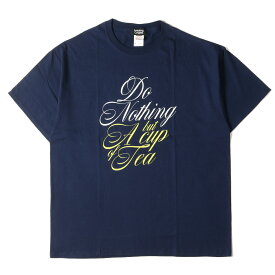 Do Nothing Congress ドゥーナッシングコングレス Tシャツ サイズ:XL ブランドロゴ クルーネック 半袖 Tシャツ ネイビー 紺 トップス カットソー 【メンズ】