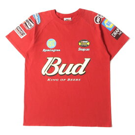 00s ヴィンテージ古着 Vintage / Used 90s NASCAR Dale Jr マルチ 企業ロゴ レーシング ラグラン クーネック 半袖 Tシャツ 00年代 WINNERS CIRCLE ウィナーズサークル レッド 赤 L トップス カットソー 【メンズ】【中古】【K3814】