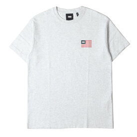 KITH NYC キス Tシャツ サイズ:XS ニューヨークシティー 星条旗ロゴ 半袖 クルーネック Tシャツ 21SS アッシュグレー トップス カットソー シンプル ワンポイント 【メンズ】【中古】【美品】