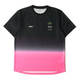 F.C.Real Bristol エフシーレアルブリストル Tシャツ サイズ:L 23SS グラデーション マッチ トップ / メッシュジャージ クルーネック 半袖 Tシャツ S/S GRADATION PRE MATCH TOP ブラック ピンク トップス カットソー 【メンズ】【K4063】