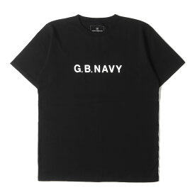 UNIFORM EXPERIMENT ユニフォームエクスペリメント Tシャツ サイズ:4 GB SKINS コラボ G.B.NAVYロゴ プリント 半袖 クルーネック Tシャツ ブラック 黒 トップス カットソー 【メンズ】【中古】【美品】【K4063】